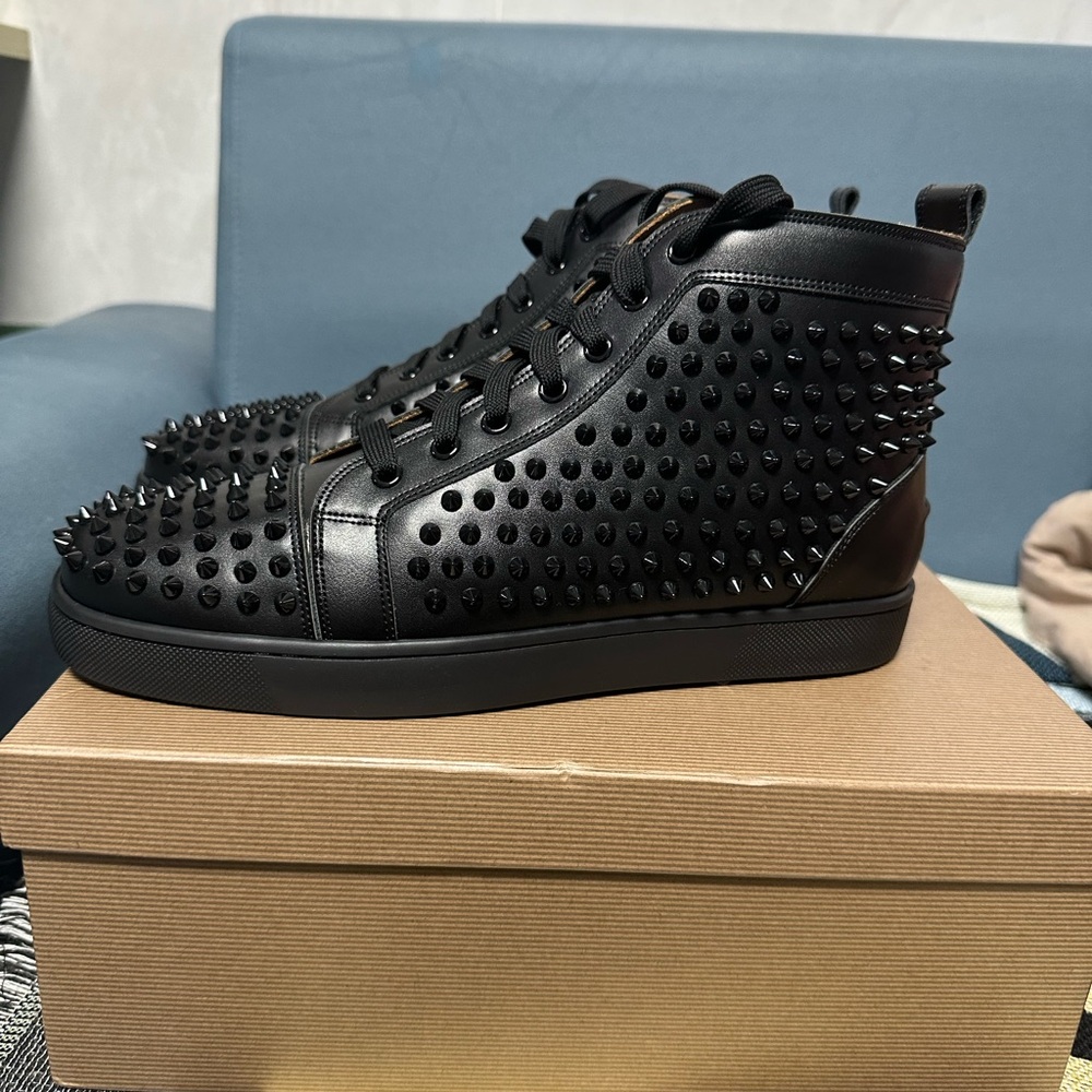 Christian Louboutin Black Spiked Sneakers